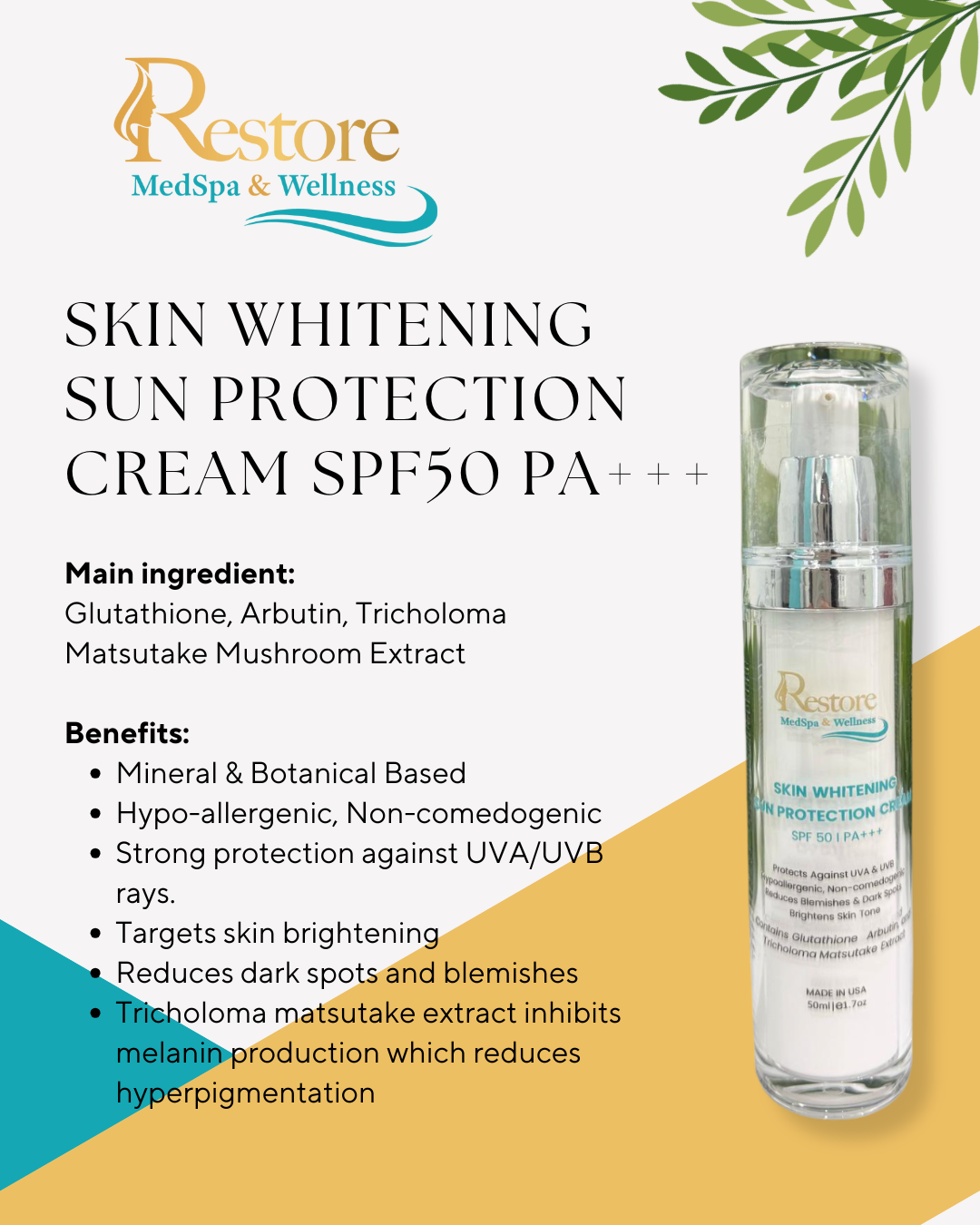 Stem Cell Serum and Skin Whitening Sun Protection SPF50 - COMBO