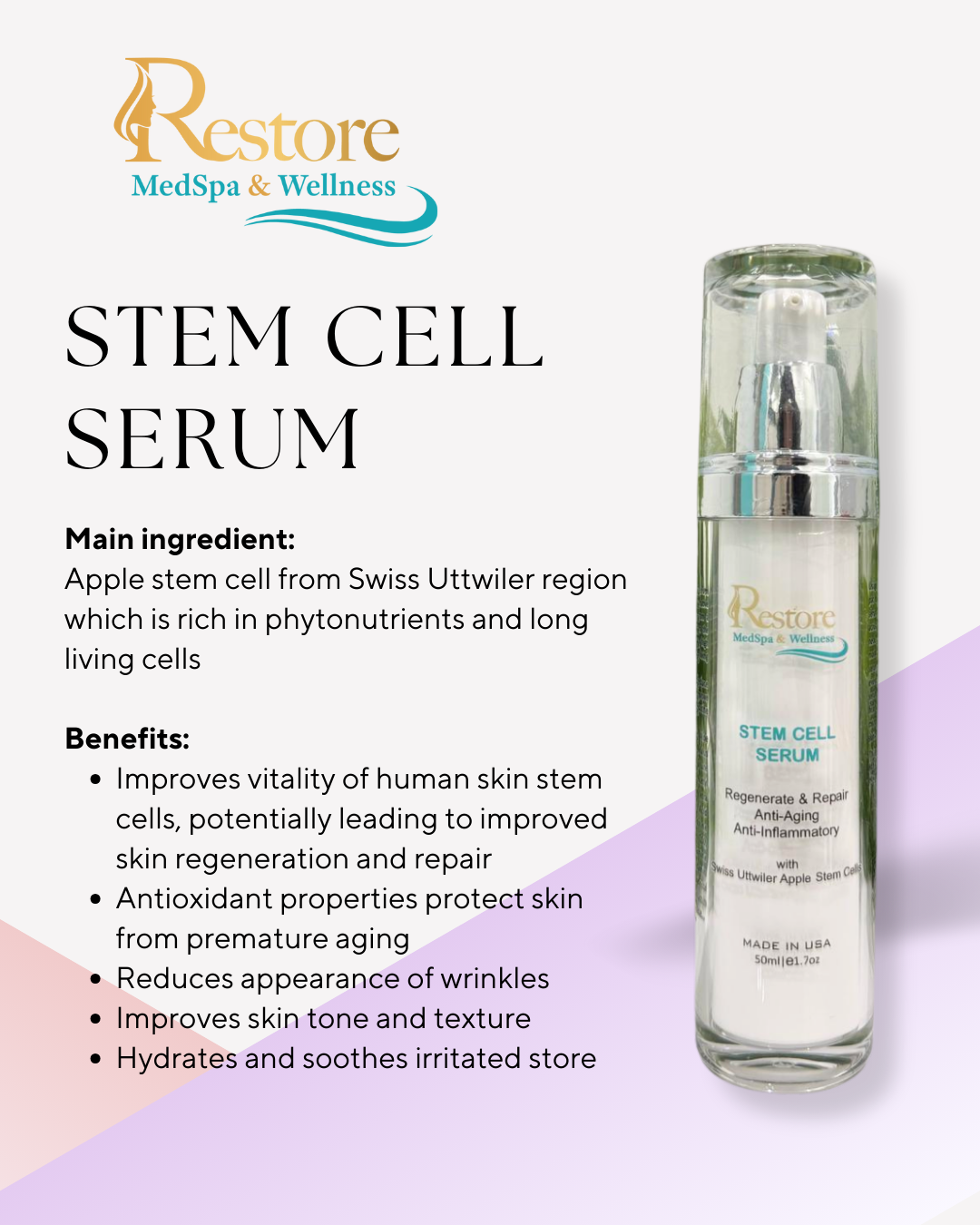 Stem Cell Serum and Skin Whitening Sun Protection SPF50 - COMBO