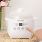 White Mini Ceramic Stew Cooker with Pre-Settings and Built-In Timer, Small