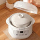 White Mini Ceramic Stew Cooker with Pre-Settings and Built-In Timer, Small