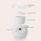 White Mini Ceramic Stew Cooker with Pre-Settings and Built-In Timer, Small