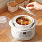 White Mini Ceramic Stew Cooker with Pre-Settings and Built-In Timer, Small